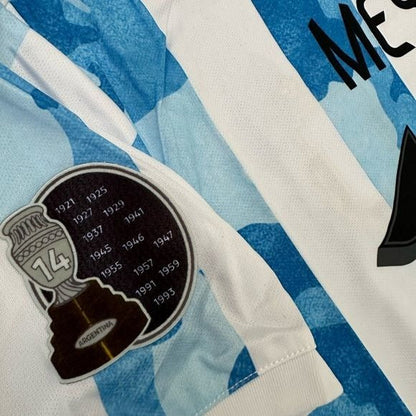 Argentina Messi 10 Soccer Jersey  Home Albiceleste 2021 Copa America Final Men
