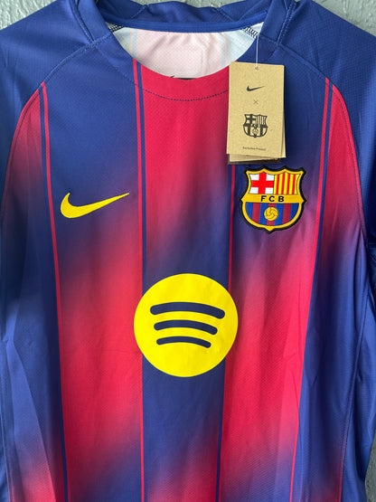 Barcelona Raphinha #11 Home Soccer Jersey 2025/26 Men Size Red Blue Shirt