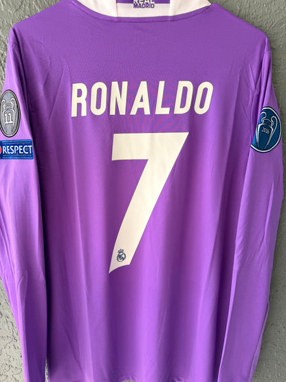 Real Madrid 2017 UCL Final Retro Soccer Jersey – Cristiano Ronaldo #7 – Purple – Men’s