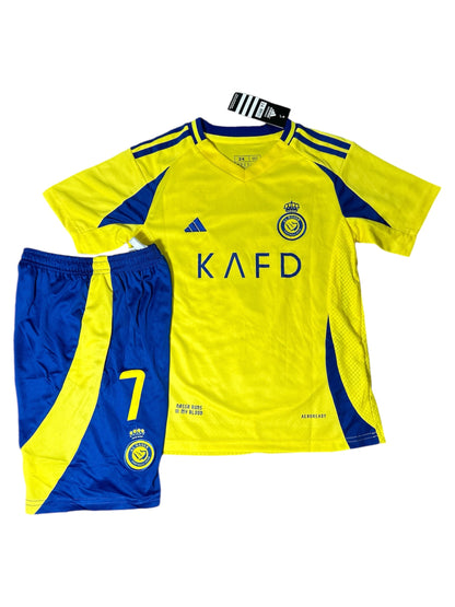 Al Nassr Cristiano Ronaldo #7 Yellow Soccer Jersey Kids Youth Size 18 Deal