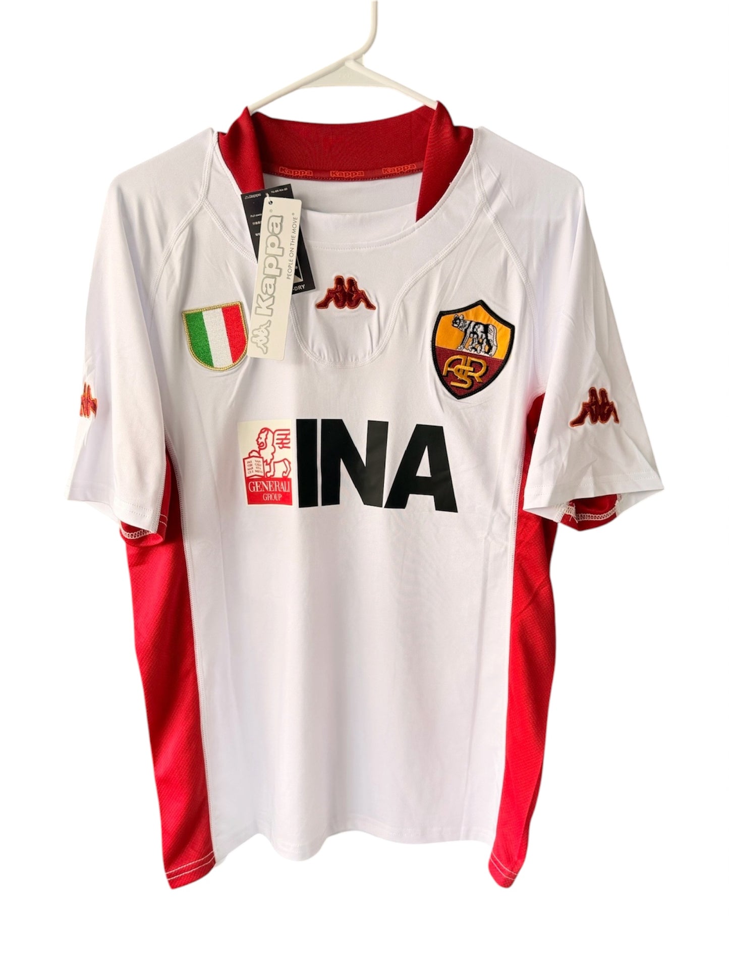 Roma Francesco Totti #10 2001/02 White Away Retro Soccer Jersey Men