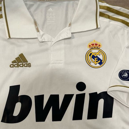 Real Madrid Cristiano Ronaldo #7 2011/12 Home White Gold Soccer Jersey Men