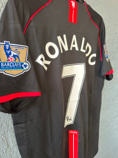 Manchester United Retro 2008 Cristiano Ronaldo #7 Away Black Soccer Jersey Men