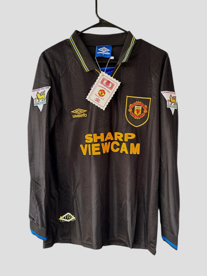 Manchester United Eric Cantona #7 Away Black Retro Soccer Jersey 93/95 Men Size