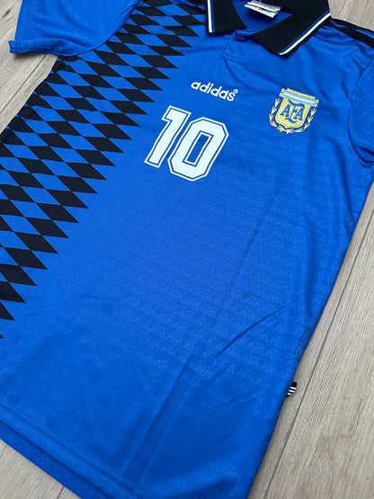 Argentina 1994 Away Retro Soccer Jersey Diego Maradona #10 Men’s Blue