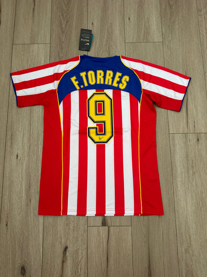 Atletico Madrid 2004/05 Home Retro Soccer Jersey – Fernando Torres #9 – Spider Man – Men’s