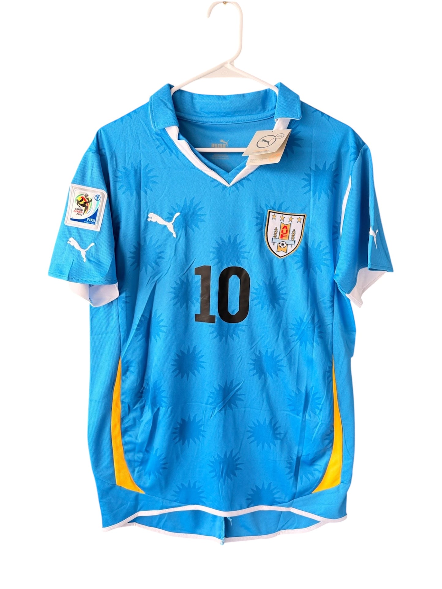 Uruguay Diego Forlan #10 2010 Home Blue Retro Soccer Jersey Men