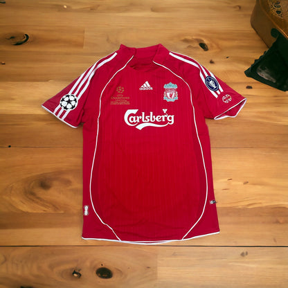 Liverpool 2007 UCL Final Retro Soccer Jersey – Steven Gerrard #8 – Home Red – Men’s