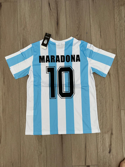 Argentina Diego Maradona #10 1986 Home Blue Retro Soccer Jersey Men