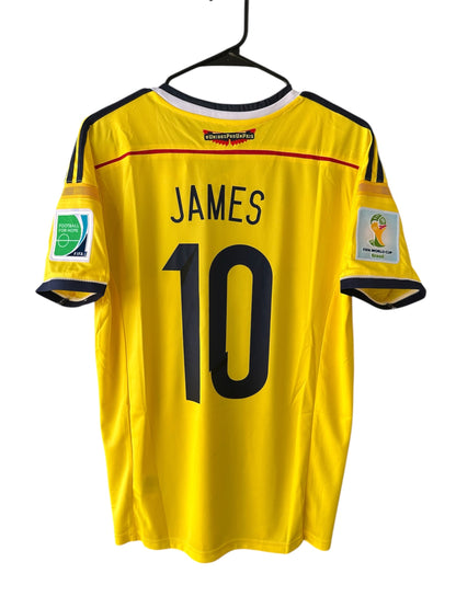 Colombia James Rodriguez #10 2014 World Cup Home Yellow Soccer Jersey Men