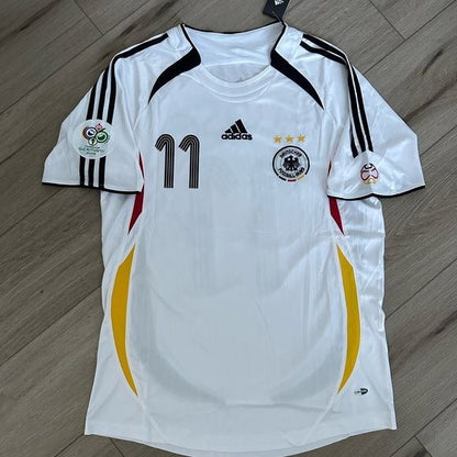 Germany Miroslav Klose #11 2006 Home White Retro Soccer Jersey Men