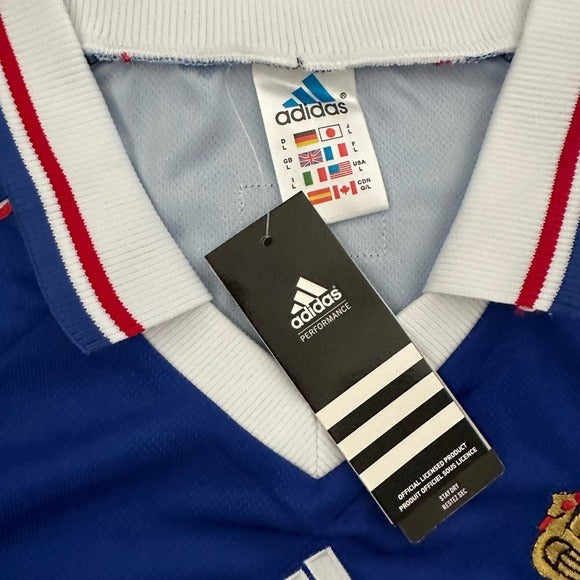 France Zinedine Zidane JoSoccer Jersey Retro Final 1998 #10 Blue Regular Men Size