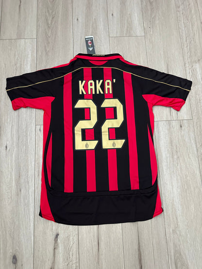 Milan Kaka 22 Retro 06-07 Home Soccer Jersey Home Red Black Men