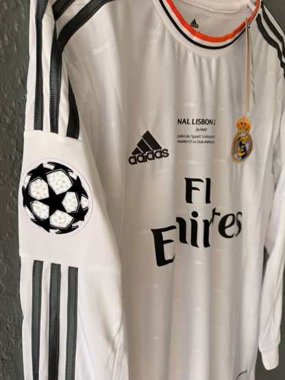Real Madrid Sergio Ramos #4 Retro Soccer Jersey 2014 Final White Long Sleeves
