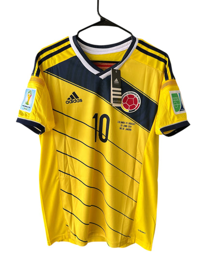Colombia James Rodriguez #10 2014 World Cup Home Yellow Soccer Jersey Men