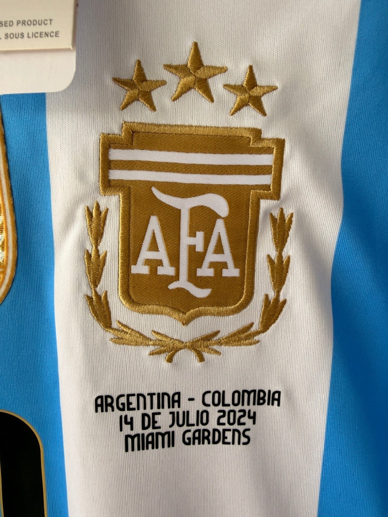 Argentina Lionel Messi #10 2024 Final Cup Home Blue Soccer Jersey Men Size