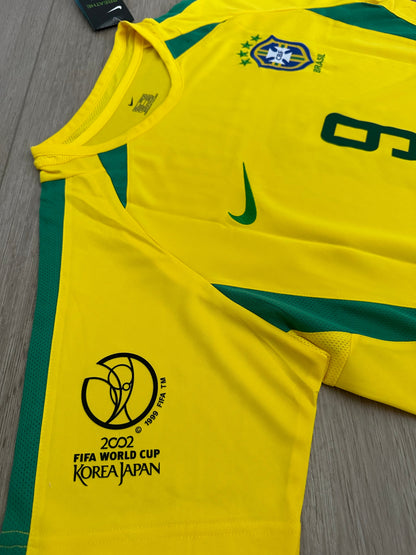Brazil 2002 Home Retro Soccer Jersey – Ronaldo Nazario #9 – World Cup – Yellow – Men’s