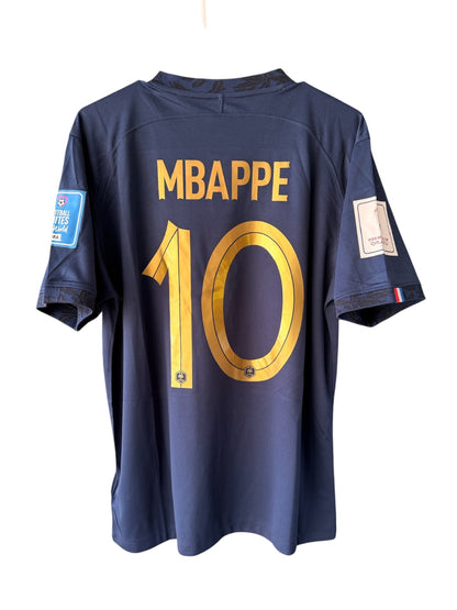 France Mbappe #10 2022 Home Blue Soccer Jersey Men