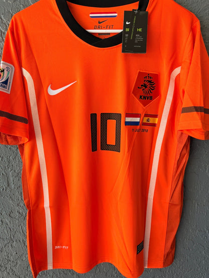 Netherlands Wesley Sneijder #10 Final 2010 Orange Soccer Jersey Men