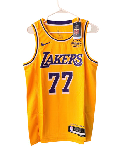 Los Angeles Luka Doncic #77 Yellow Basketball Jersey Men