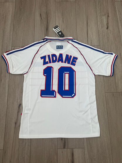 Zidane Zinedine #10 France Away White 1998 Soccer Jersey Regular Men’s size
