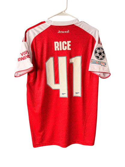 Arsenal Declan Rice 2026 Champions Final Home Red Soccer Jersey Men