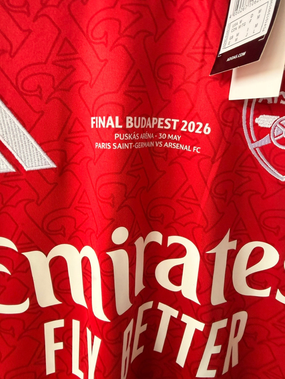 Arsenal Declan Rice 2026 Champions Final Home Red Soccer Jersey Men