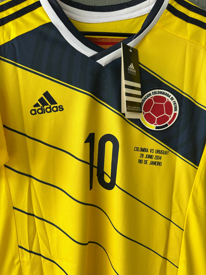 Colombia James Rodriguez #10 2014 World Cup Home Yellow Soccer Jersey Men