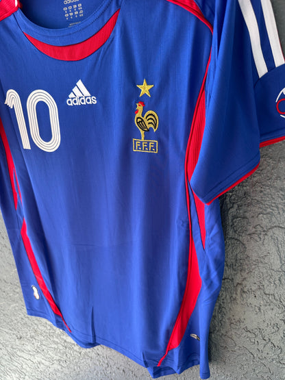 France Retro Jersey 2006 World Cup Final Home Blue – Zidane #10 – Men’s