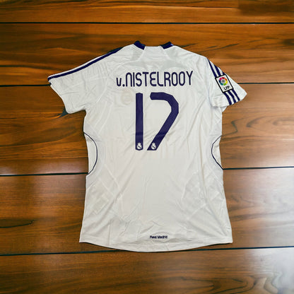 Real Madrid 2007/08 Home Retro Soccer Jersey – Ruud van Nistelrooy #17 – White – Men’s