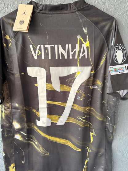 PSG Vitinha #17 2025/26 Special Edition Black Soccer Jersey Men Size