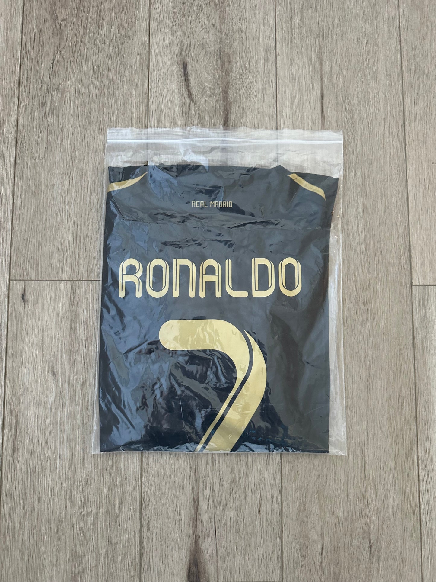 Real Madrid Cristiano Ronaldo #7 2011/12 Away Black Gold Soccer Jersey Men