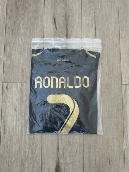 Real Madrid Cristiano Ronaldo #7 2011/12 Away Black Gold Soccer Jersey Men