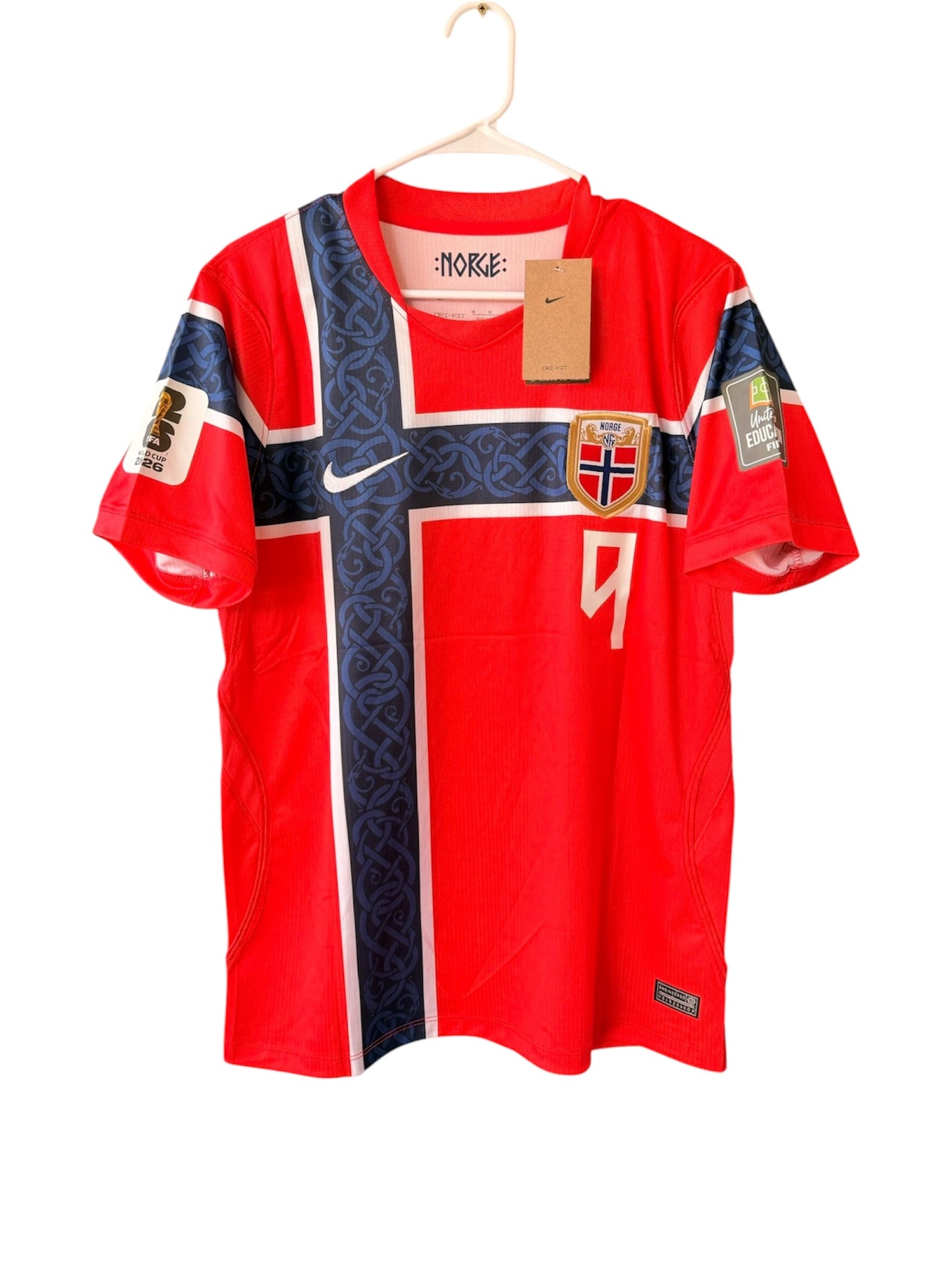 Norway Erling Haaland #9 2026 World Cup Home Red Soccer Jersey Men