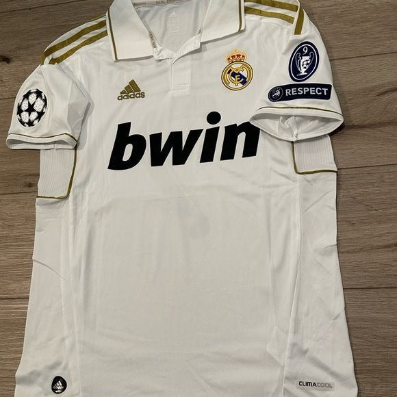 Real Madrid Cristiano Ronaldo #7 2011/12 Home White Gold Soccer Jersey Men