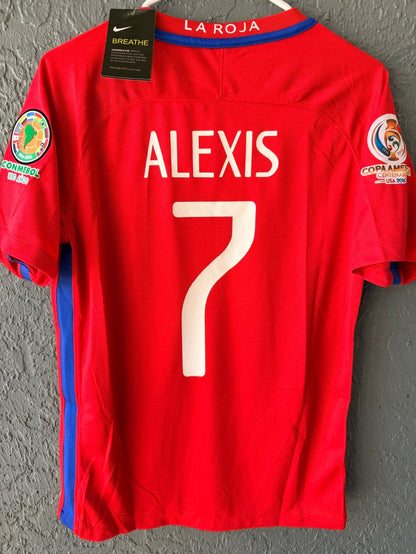 Chile Soccer Jersey 2016 Final Home Red – Alexis Sanchez – Men’s