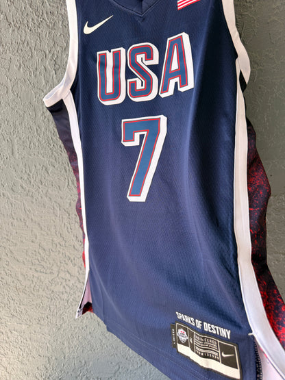 USA Basketball Kevin Durant #7 2024 Olympic Blue Jersey Men