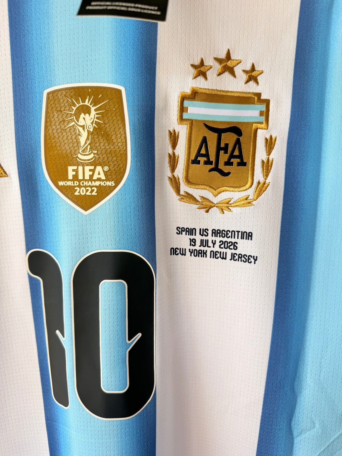 Argentina Lionel Messi #10 2026 Final Home Blue White Soccer Jersey Men Size