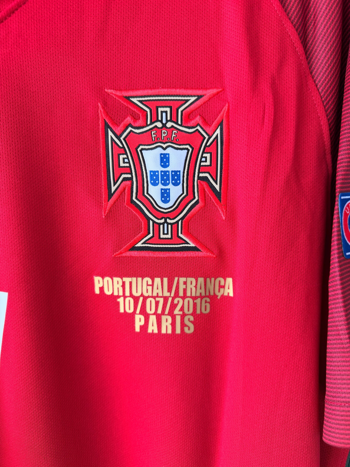 Portugal Cristiano Ronaldo 2016 Euro Final Home Red Soccer Jersey Men