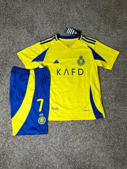 Al Nassr Cristiano Ronaldo #7 Yellow Soccer Jersey Kids Youth Size 18 Deal