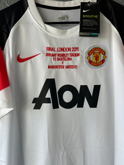 Manchester United 2011 Final UCL Wayne Rooney #10 Soccer Jersey White Men Size