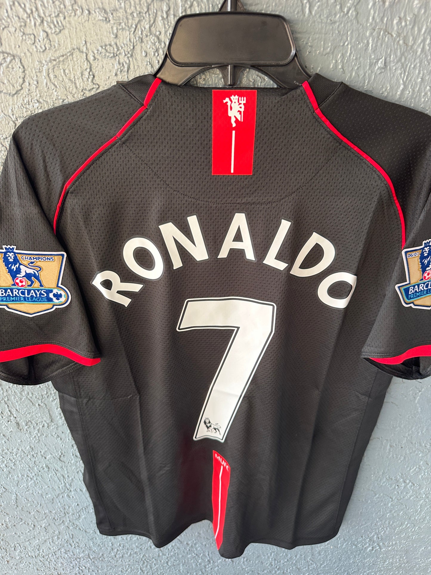 Manchester United Retro 2008 Cristiano Ronaldo #7 Away Black Soccer Jersey Men