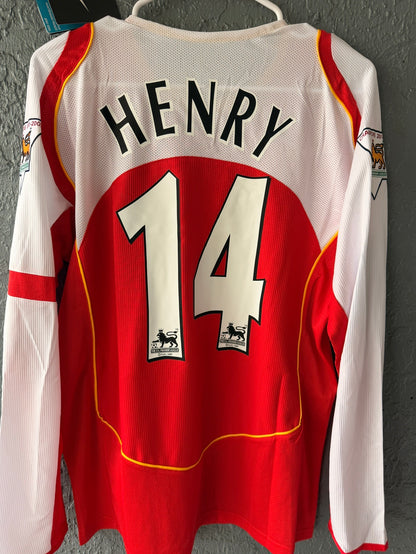 Arsenal Thierry Henry #14 2002/03 Home Long Sleeve Retro Soccer Jersey Men