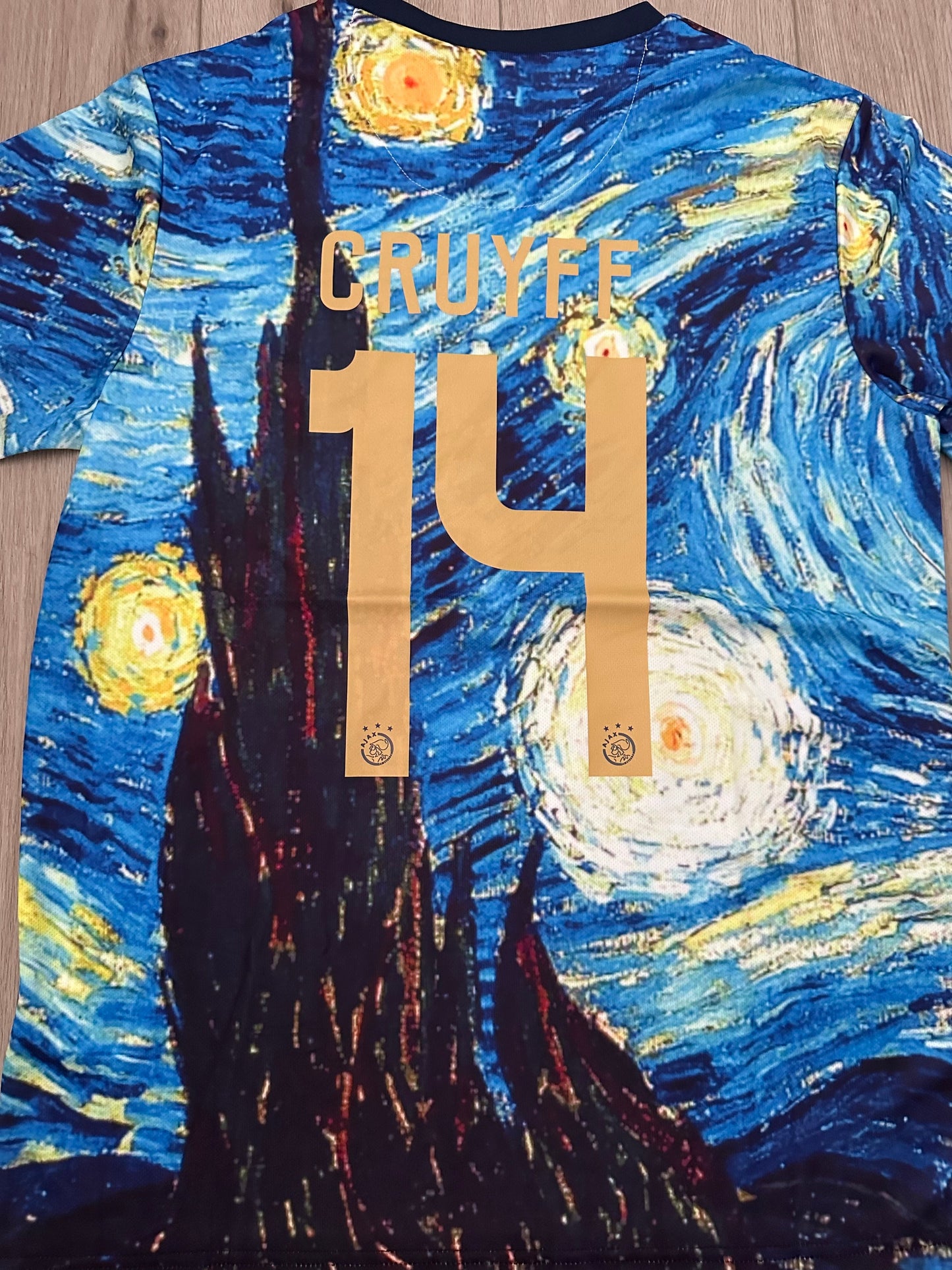 Ajax Amsterdam Special Edition Soccer Jersey – Cruyff #14 – Blue Art Design – Men’s