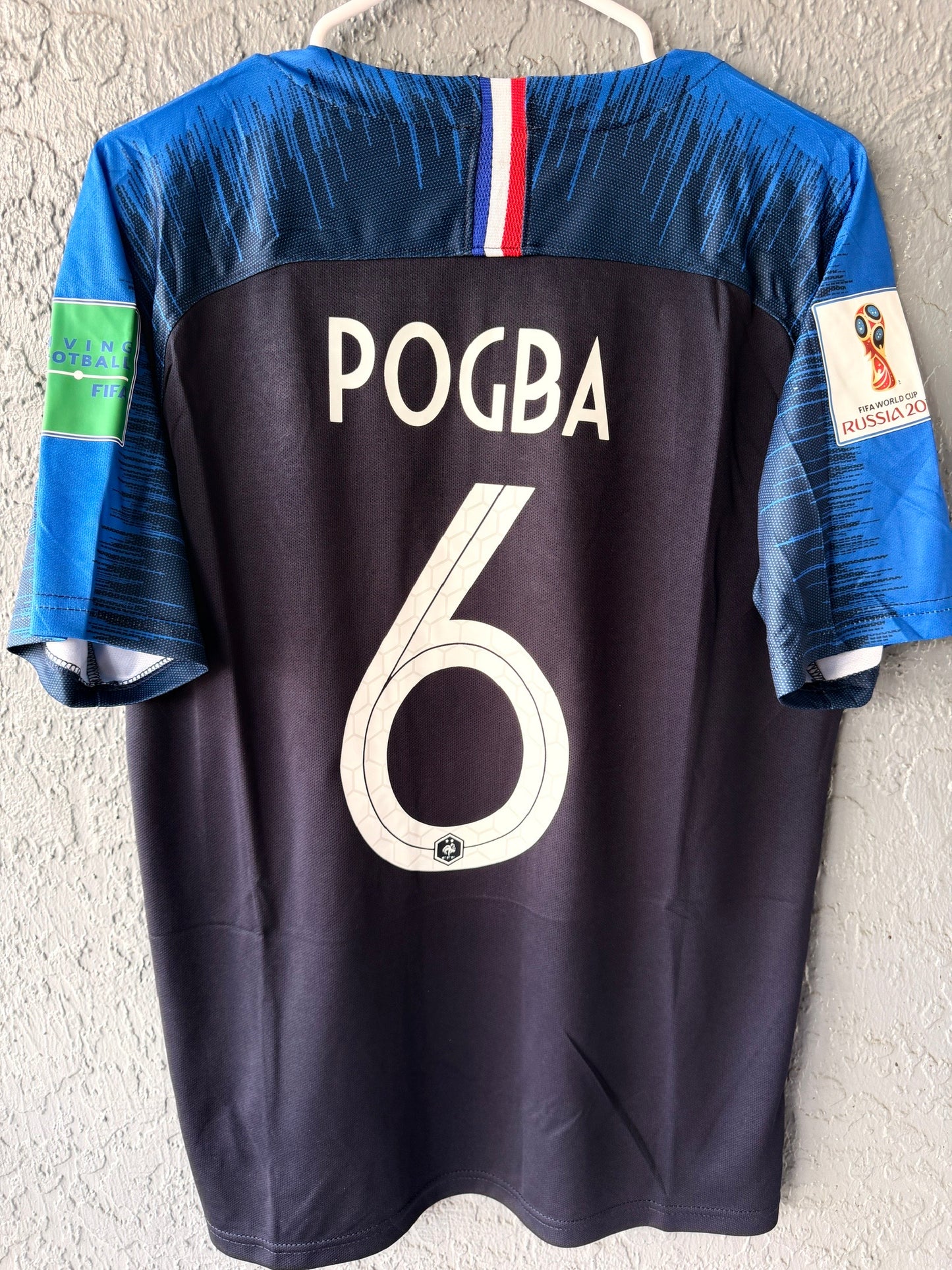 France Pogba #6 2018 Final Blue Retro Soccer Jersey Men