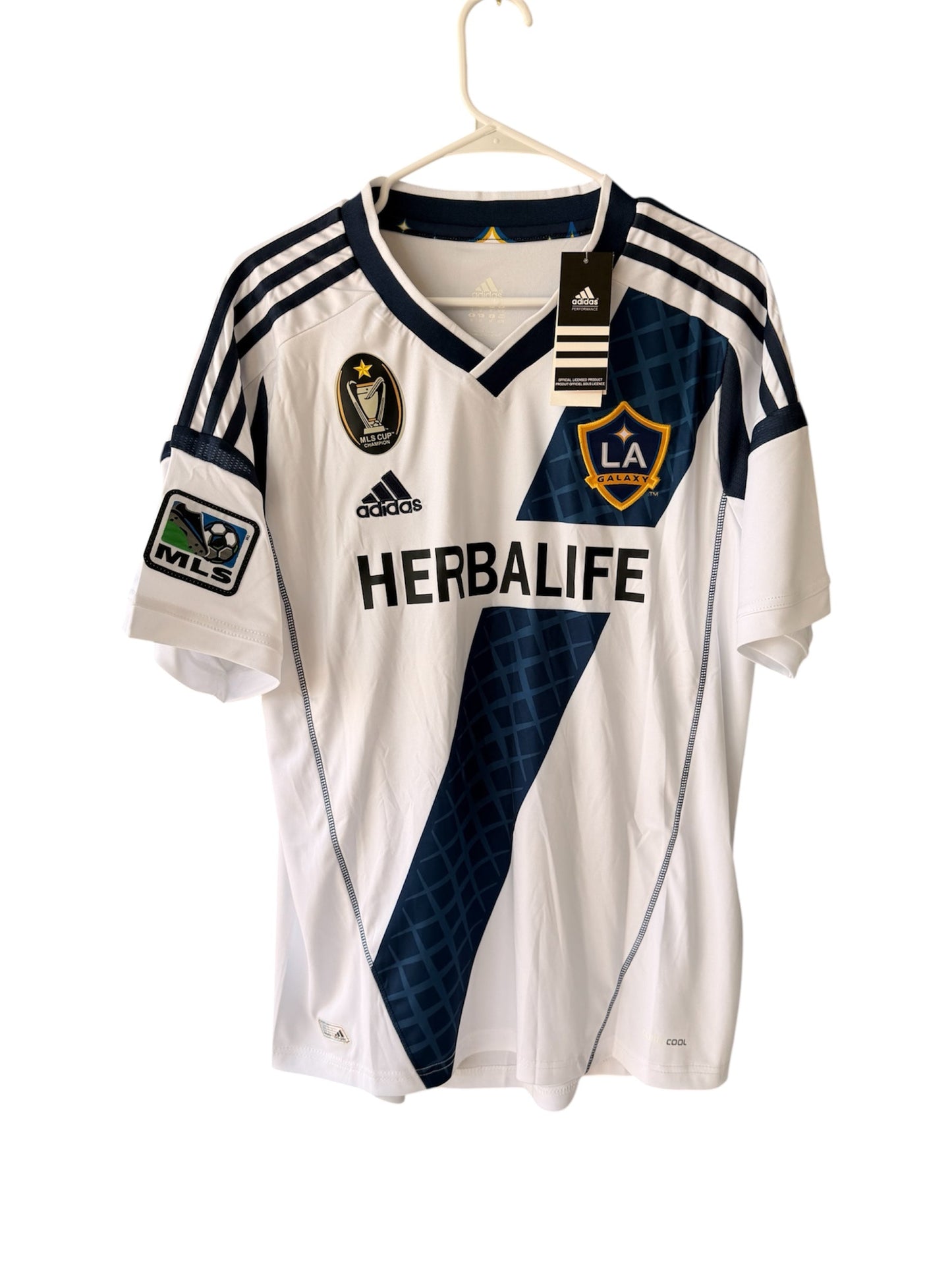 LA Galaxy 2012 Home Retro Soccer Jersey – David Beckham #23 – White – Men’s