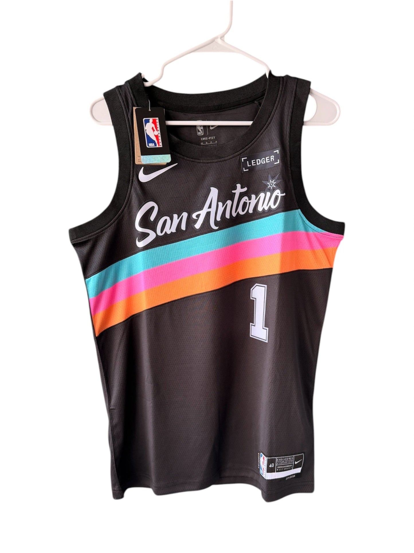 San Antonio Wembanyama #1 City Edition Black Basketball Jersey Men