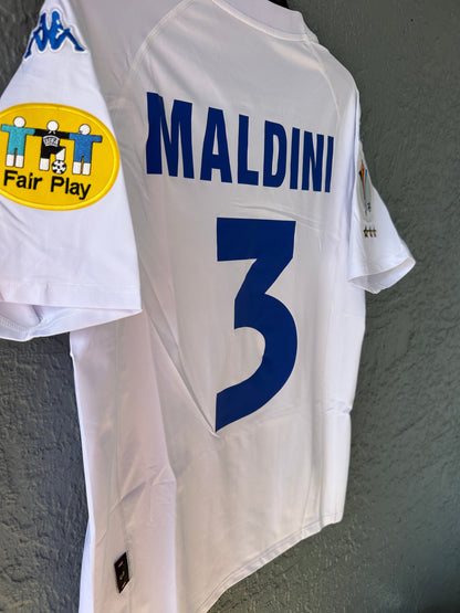 Italy 2000 Euro Away Retro Soccer Jersey – Paolo Maldini #3 – White – Men’s