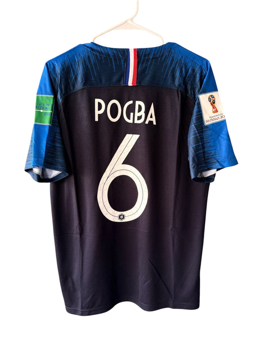 France Pogba #6 2018 Final Blue Retro Soccer Jersey Men