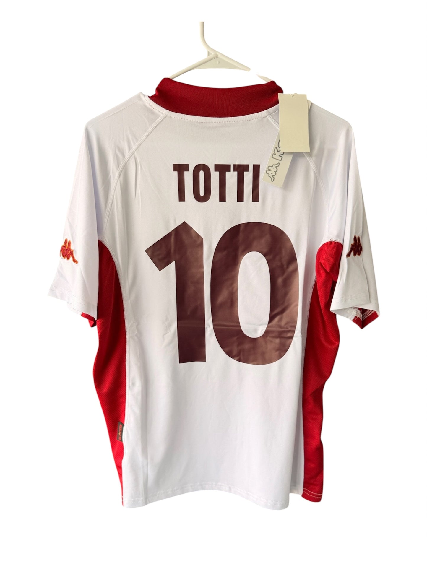 Roma Francesco Totti #10 2001/02 White Away Retro Soccer Jersey Men